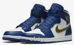 Air Jordan 1 Retro High Gold Medal Royal Blue Shoes Men's Size 18 332550-406