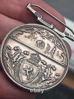 Antique 1930 Sterling Silver ROYAL CALEDONIAN CURLING CLUB Medal (C118)