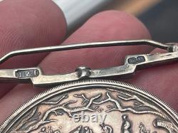 Antique 1930 Sterling Silver ROYAL CALEDONIAN CURLING CLUB Medal (C118)