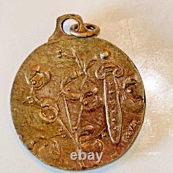 Antique French Medal Pendant Vercingetorix Approx 32mm By Royal