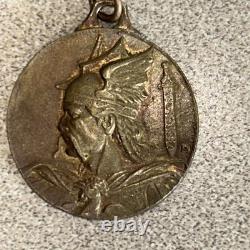 Antique French Medal Pendant Vercingetorix Approx 32mm By Royal