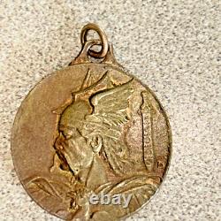 Antique French Medal Pendant Vercingetorix Approx 32mm By Royal