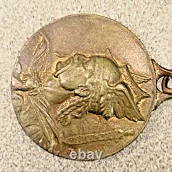 Antique French Medal Pendant Vercingetorix Approx 32mm By Royal