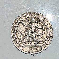 Antique French Medal Pendant Vercingetorix By Royal Approx 32mm