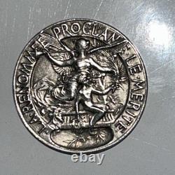 Antique French Medal Pendant Vercingetorix By Royal Approx 32mm