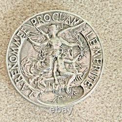 Antique French Medal Pendant Vercingetorix By Royal Approx 32mm