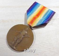 Antique Imperial Japanese WWI Victory Medal with Allies Flags, Taisho Era