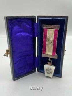 Antique Royal Arch Masonic York Rite Agate Silver Keystone Medal Boxed