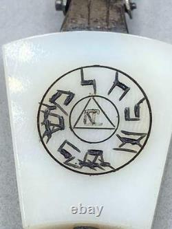 Antique Royal Arch Masonic York Rite Agate Silver Keystone Medal Boxed