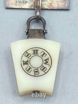 Antique Royal Arch Masonic York Rite Agate Silver Keystone Medal Boxed