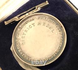 Antique Royal Caledonian Curling Club Silver Medal HM 1909 Boxed 32.9g