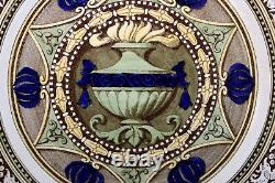 Antique Royal Doulton Flow Blue Cabinet Plate Medallion Design 1902-1922