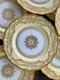 Antique Royal Doulton Jeweled 10 Dinner Plates Heavy Gold Medallion Set Of 10
