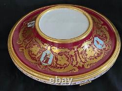 Antique Royal Vienna Hand Painted Urn Base Gold & enamel medallions 11in. Marked