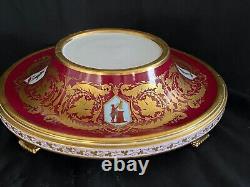 Antique Royal Vienna Hand Painted Urn Base Gold & enamel medallions 11in. Marked