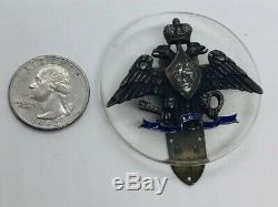Antique Russian 84 Sterling Silver Imperial Eagle Military Badge Medal