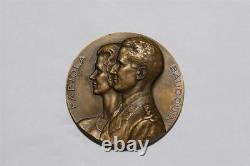 BELGIUM 1960 ROYAL WEDDING By R. Cliquet HIGH RELIEF MEDAL 70mm B89 CP7