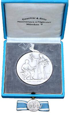 Bavarian Medal Imperial German WWI Era Silver Merit Medal And Ribbon
