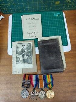 Boer War Ww1 Medal Group. Dispatches. King George V Signature. Royal Engineers