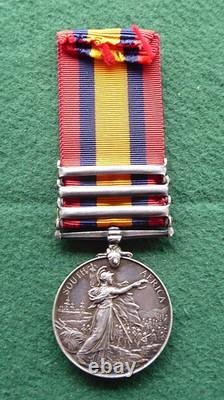 British Boer War 3 Bar Queens South Africa Medal 5th Btn Royal Warwickshire Regt