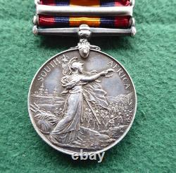 British Boer War 3 Bar Queens South Africa Medal 5th Btn Royal Warwickshire Regt