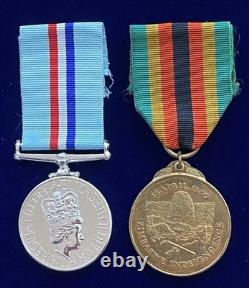 British Rhodesia 1980 Medal Pair Named to R. A. F