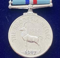 British Rhodesia 1980 Medal Pair Named to R. A. F