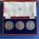 British silver-plate Royal Commemorative Medal Coin Set 1935-1937