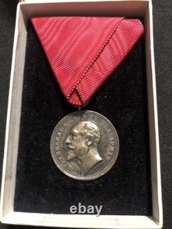 Bulgarian Kingdom WW1 Royal Medal for Merit, Silver In Original Box