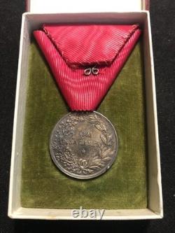 Bulgarian Kingdom WW1 Royal Medal for Merit in Silver Boris III In Original Box