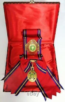 Cambodia Royal Order of Sahametrei Commander Grand Cross Sash Medal White Stone
