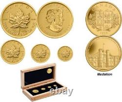 Canada 2011 Maple Leaf Set Gold 4 Coin Silver Medallion Coin Royal Canadian Mint