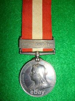 Canada General Ser. Medal, Fenian Raid Col. Sgt, 7th ex Royal Canadian Rifles