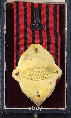 Cased Medal German Imperial Firefighter 25 Year Service Wurttemburg WW1 Badge
