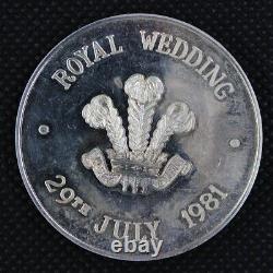 Charles Diana Royal Wedding 1981 Silver Medal Medallion (isw210312/K3)