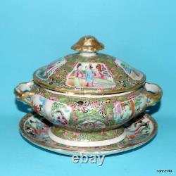 Chinese Export Porcelain Antique Imperial Canton Famille Rose Medallion Tureen