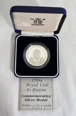 Commemorative Sterling silver Medallion. Royal Visit To Russia. London 1994