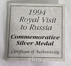 Commemorative Sterling silver Medallion. Royal Visit To Russia. London 1994