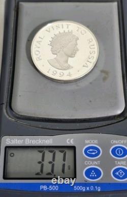 Commemorative Sterling silver Medallion. Royal Visit To Russia. London 1994