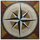 Compass Nautical Marble Mosaic Square Medallion Tile Artwork Customizable Design