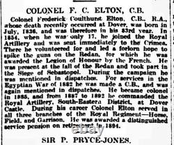 Crimean War Egypt 1882 CB medal group to Colonel Frederick Elton Royal Artillery Crimean War Egypt 1882 CB medal group to Colonel Frederick Elton Royal Artillery