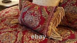 Croscill Imperial Red Gold Medallion Queen Comforter Set & Pillows -8 Pieces