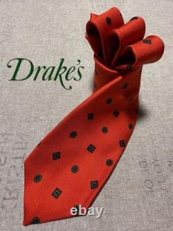 Drake's Tie 50oz Royal Twill Medallion Orange