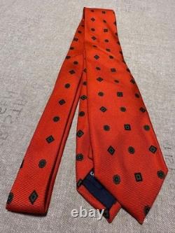 Drake's Tie 50oz Royal Twill Medallion Orange