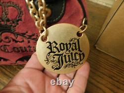 EUC Royal JUICY COUTURE Crest Satchel Handbag Burgundy Lg Medallion Clean Rare