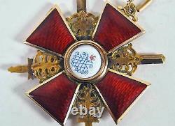 EXTREMELY RARE RUSSIAN IMPERIAL ORDER of St. ANNE 2nd CLASS with SWORDS