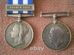 Egypt Suakin 1884 Campaign, WW1 & Long Service Medal Group to MANTON, Royal Navy