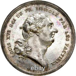 FRANCE Royal Louis XVI (1774-1793) Silver Medal 1793 F. Loos Hennin 469 (17 021)