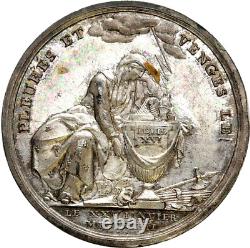FRANCE Royal Louis XVI (1774-1793) Silver Medal 1793 F. Loos Hennin 469 (17 021)
