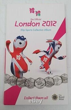 Full Set 2011 Olympics 50p Coins In Royal Mint Album + Completer Medallion